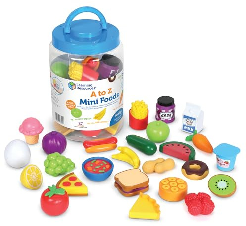 Learning Resources A to Z Mini Alphabet Foods, Play Kitchen, Pretend Play, Preschool Toys, EYFS Resources, Ages 3 4 5+