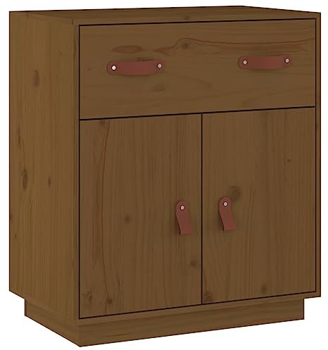 HEFZGDB Sideboard Honigbraun 65,5x40x75 cm Massivholz Kiefer Aufbewahrungsschrank Küche Küchenschrank Flurschrank Vorratsschrank Küche für Dessert Shop Speisesaal Café Küche