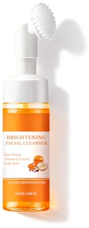 Turmeric Facial Cleanser,100ml Face Cleanser,Soothing Cleansing Foam, Turmeric & Kojic Acid Foaming Brightening Facial Cleanser, Cleansing Foam for All Skin Types