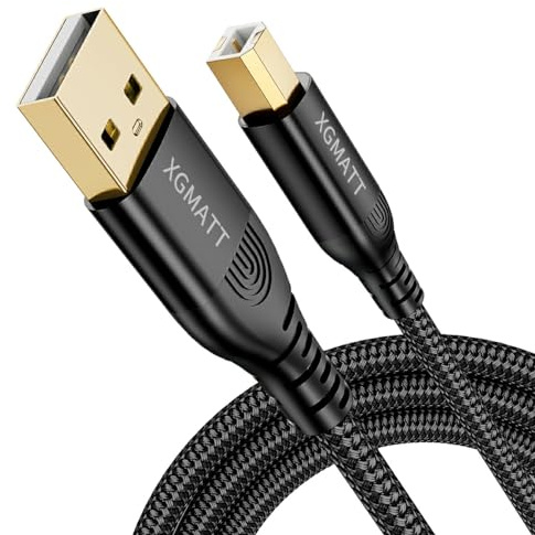 USB-Druckerkabel 3M,USB A auf B Drucker Kabel Hochgeschwindigkeits-Scanner | kompatibel mit Lexmark, Dell, HP, Canon, Epson, Xerox, Brother, DAC und mehr,schwarz