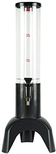 Cpolebev 1,5L Torre Dispensadora de Cerveza Grifo Integrado de Fácil Limpieza con Tubo de Hielo Dispensador de Torre Transparente de Bebidas - Negro