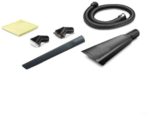 EpheyFIF Car Interior Cleaning Set for Karcher 2.863-304.0, 6-Piece Kit with 1.5m Extension Hose, Crevice Tool, Brushes & Microfiber Cloth for Home & Garden Wet/Dry Vacuum Cleaners
