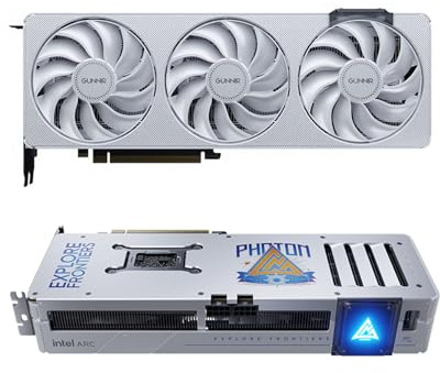 GUNNIR Intel Arc B570 Photon Carte graphique GDDR6 10 Go 2670 MHz Boost (3 x DP 2.1 + HDMI 2.1 | PCIe 4.0 x16) Triple ventilateur Refroidissement 4K/8K Compatible RTX 4060 Noir (B570 Photon 10 Go