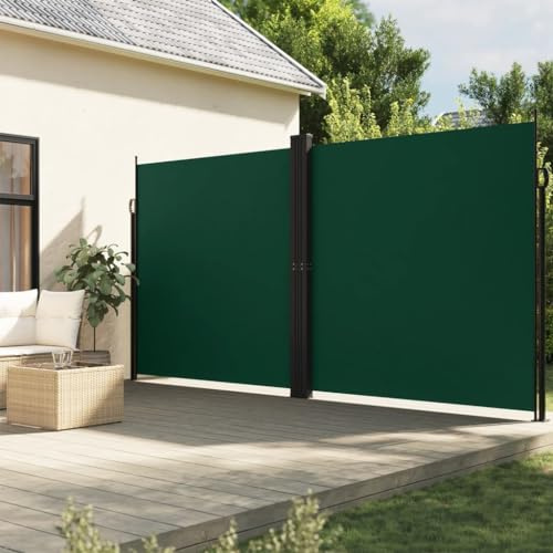 Home & Garden, toldo lateral retráctil para muebles, color verde oscuro, 200 x 600 cm