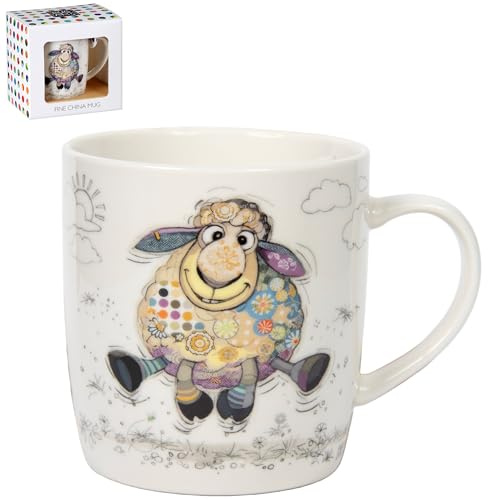 Lesser & Pavey Bug Art Sasha Sheep Mug | Hot Drinks, Fine China, Kitchen & Home, Reusable Ceramic, Durable, Long-Lasting Use