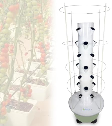 YORCME Kräuter-Etagenregal Hydroponik-Turm,Indoor Kräutergarten Kit, Hydroponische Anzuchtsystem,Indoor Garden Kit 9-Layer36Pots-HydroponicTower+ClimbingFrame