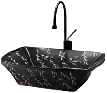 Durevole Lavandino da appoggio for bagno, lavabo artistico con rubinetto, for mobiletto lavabo Facile da installare