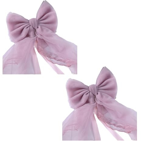 ZAYIUKI 2 alzapaños para cortinas con lazos de encaje elegantes de color para decoración del hogar y la oficina