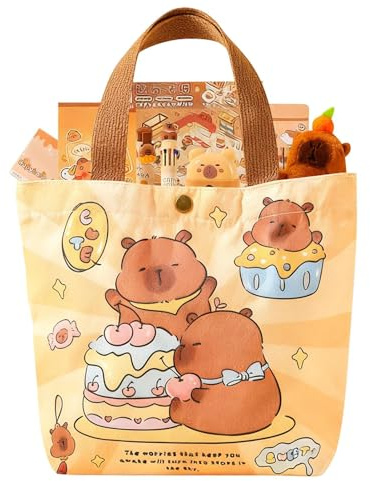 Capybara brevpapper set – pennor med canvasväska | Capybara-pennor – för barn studenter hemstudier påsk jul födelsedagsfest