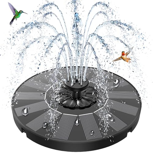SZMP Solar Springbrunnen für Außen, 2026 Upgrade Solar Teichpumpe, Solarbrunnen für Draussen mit 8 Düsen & 4 Fixe Rohre Solar Wasserpumpe Solar Schwimmender Fontäne Pumpe für Garten, Teich, Vogel-Bad