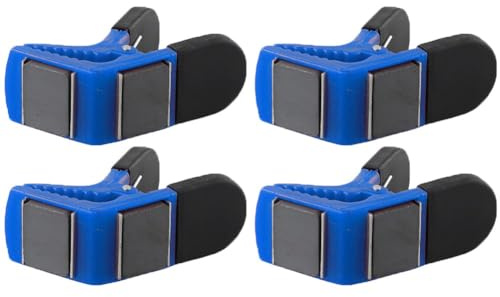 Desiumite 4 Stück blaue magnetische Pinselhalter Clips mit Dosenöffner Kunststoff Zubehör für DIY Malerei Heimwerker oder Werkstatt Gebrauch hält Pinsel hängend
