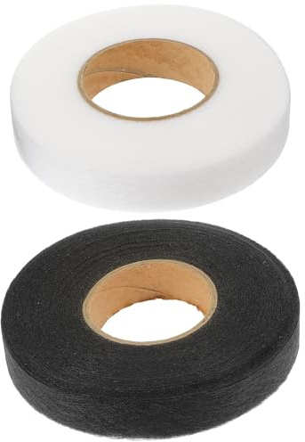 Healeved Ruban Thermocollant Double Face pour Tissu Non Tissé 2 Rouleaux 2 CM X 70 M Adhésif sans Couture pour Ourlets de Vêtements et Rideaux Résistant et Étanche Usage Couture et