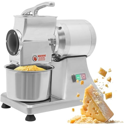 Rallador eléctrico de queso, cortador comercial de acero inoxidable de 550 W, molinillo de mantequilla de queso de 88 libras/hora para granos