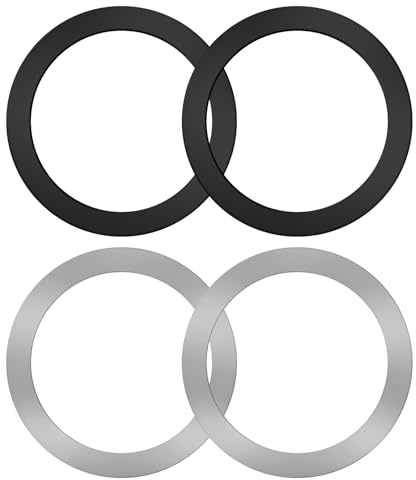 Ainiv 4 st universella metallring-klistermärken, kompatibla med magnetiska ringhållare, trådlös magnetisk laddare/bilhållare, kompatibla med iPhone, Galaxy och Android-tillbehör