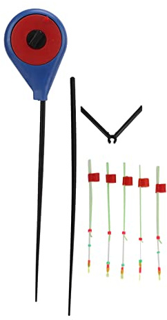 ANKROYU 5PCS Ice Fishing Rod Tips Set with Double Thickened Extension Rod Winter Fishing Accessories Durable ABS Material Lightweight for River Lake Ocean Fishing Blue 10.4cm