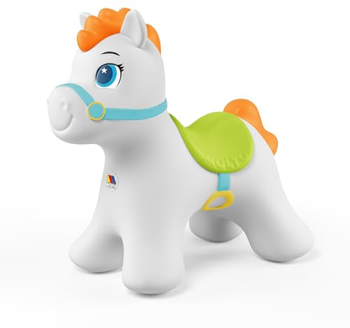 MOLTO | Cavallo saltellante Boingly, animale saltellante con presa sicura, cavallo gonfiabile per interni o esterni, pompa inclusa, fino a 20 kg, giocattolo per bambini, + 2 anni