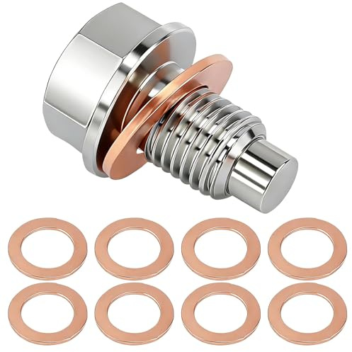 Bouchon Vidange Huile Magnetique, Ecrou Vidange Carter Magnétique M14*1.5, 1 Vis 8 Rondelles, pour les Opérations d'Entretien Moteur Remplacement de Composant d'Origine Usage Automobile Régulier