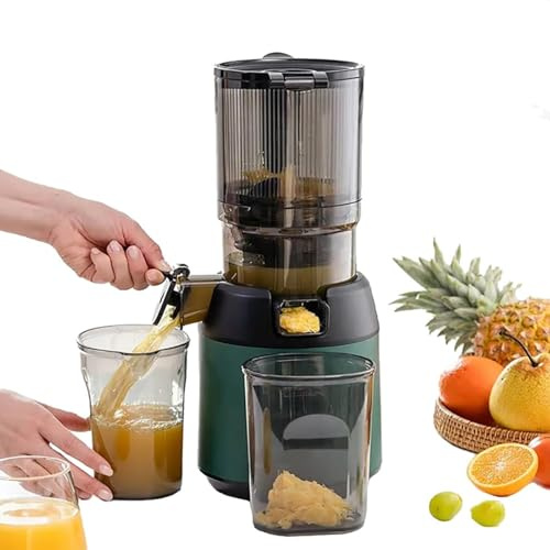 Extractor De Jugo En Frío De 300 W, Tolva De Alimentación Ancha De 130 Mm Para Frutas Enteras, Separación De Pulpa Portátil Y Motor Silencioso, Para Verduras, Hojas Verdes Y Pasto De Trigo Green