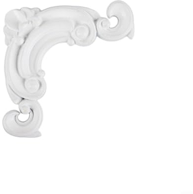 PVC Dekorative Eckblumen für Tür, Schrank, Bett, Retro, selbstklebende Wandaufkleber, Heimwerker-Bordüre, Aufkleber, 4 Stück (weiß)