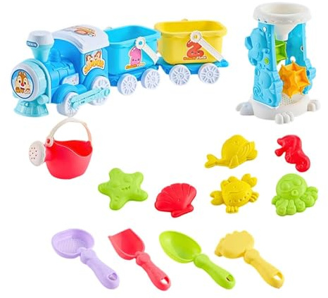 Sandbox Toys | 15 Piece Shovel Bucket Kit | Sand Box Toys | for Outdoor Swimming Pool Lakeside Garden Backyard Travel Aged 1 and + Boys Girls