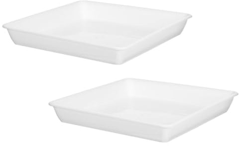 COLLBATH Sottovaso Quadrato 40x40 Bianco in Plastica, 2 Pezzi | Piante e Succulente, Raccolta Acqua e Stabilità, Uso Balcone Interno