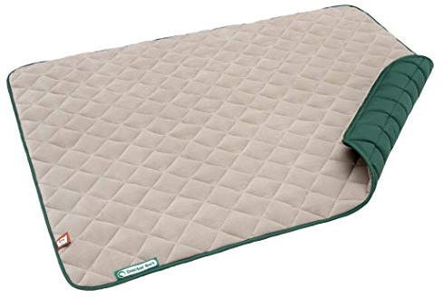 Doctor Bark Hundedecke Fleece Wendedecke - Flauschige, robuste Hundematte für große Hunde. waschbar bis 95°C - hochwertige Indoor/Outdoor Liegedecke (XL - 120x100 cm, Beige/Grün)