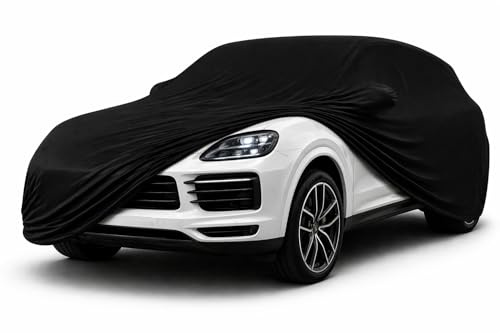 Car-e-Cover Autoabdeckung Indoor Stretch SUV - Car Cover Vollgarage Gr. M | Elastisches 180 g/m² Premium Jersey, atmungsaktiv & lackschonend, konturgenau, Staubschutz für Garage & Halle