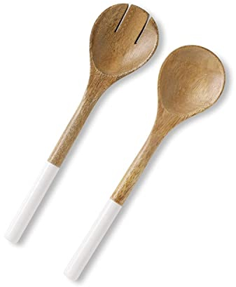 Folkulture Posate da insalata o pinze da insalata per regali per la festa della mamma, utensili in legno per servire insalata, forchette da insalata o pinze da insalata per servire, fionda da