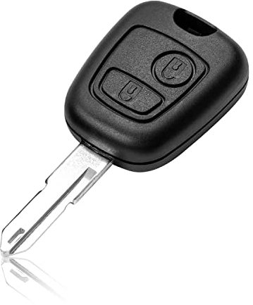 FINTERRY Autoschlüssel Schlüssel Gehäuse kompatibel mit Peugeot 106 107 206 207 306 307 406 407 Citroen C1 C2 C4 C5 Berlingo Xsara - 2 Tasten Schlüsselhülle mit Klinge