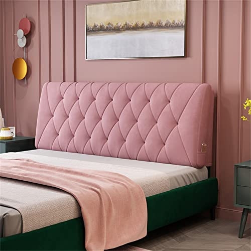 ZZYK Full Size Headboard Back Cushion Bedroom Headboard Lumbar Pad Upholstered Headboards Diamond Tufted Headboard King Use with A Headboard,Pink,63/160cm