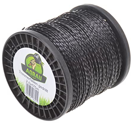 Aqbau® grästrimmer tråd 2,0 mm x 175 m trimmertråd ersättningstråd grästrimmer