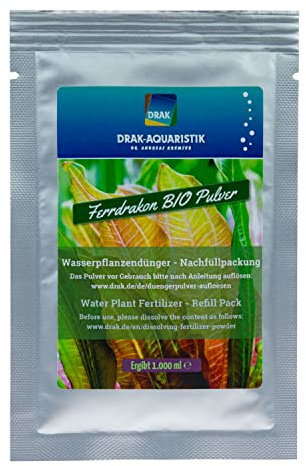 Ferrdrakon BIO Aquarium Dünger Nachfüllpack ohne Nitrat & Phosphat für kräftiges Pflanzenwachstum I Düngemittel umweltfreundlich I Eisendünger 1,0 L I Pflanzendünger für Aquarien & Wasserpflanzen