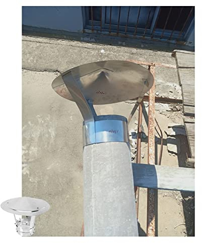 ZXCVASDF Comignolo Cappello, Cappuccio per Camino, Fumaiolo Comignolo Cappello,Tetto per Canalizzazione Cappuccio,Tappo Antipioggia per Camino,Resistente alle Intemperie,d12cm*25cm/4.72in*9.84in