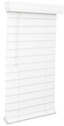LOTUS & WINDOWARE 2.5-inch Cordless Faux Wood Blind, Plantation Style, 48 Wide x 48 Long, Smooth, Bright White – for Living Room, Bedroom, Interior Door Windows