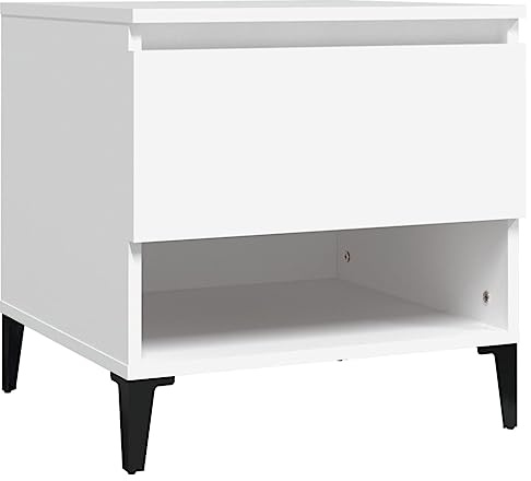 vidaXL Mesa Auxiliar Madera contrachapada Blanco 50x46x50 cm
