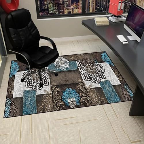 120x120cm Gaming Teppich Bürostuhl Unterlage Stuhlmatte Bodenschutzmatte Harte Böden rutschfest Kratzfest Stuhl Unterlage Chair Mat für Schreibtische Gaming-Stuhl Büro und Zuhause