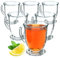 KADAX Tazas de Café de Cristal 460ml, Vasos de Vidrio Transparente con Asa, Ideales para Bebidas Calientes como Té, Infusiones, Capuchino y Más (Juego de 6)