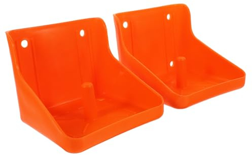 ORFOFE Soporte para Bloques Minerales para Ganado en Granja, Resistente y Fácil de Montar, Material Pp, Color Rojo, Paquete de 2 Piezas para Ovejas