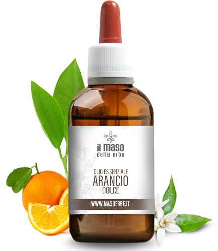 Il Maso delle Erbe - Olio Essenziale Arancio Dolce con Contagocce 50 ml - Puro - 100% Naturale e Made in Italy - Oli Essenziali per Massaggi e Bagni Aromatici