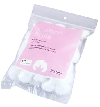 50 weiße Wattebällchen Weiße Natürliche Weicher Wattebausch Makeup Baumwolle Bälle Make up Entferner Wattebällchen Entfetten Wattebausch für Schönheitssalon Heimgebrauch, Wundreinigung