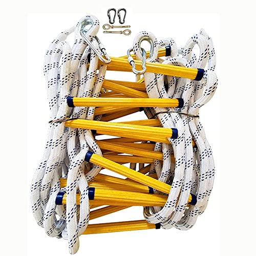 PNAJFUEL Strickleiter,Sicherheitsleiter,Fluchtleiter, Notfall Feuer Strickleiter Sicherheitsleitern, Flammenbeständisicherheit Fluchtleiter Mit Haken/20M/65.6Ft