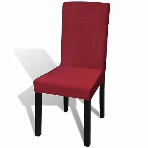 Xichuzi Funda para Silla elástica Recta 6 Unidades, Funda Sillas Comedor, Cubre Sillas, Cubierta De La Silla, Funda Protectora Sillas, Burdeos