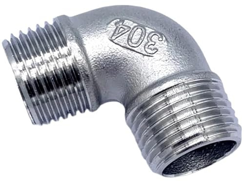 1/4'' - 2'' Außengewinde 304 Edelstahl gleich 90 Grad Winkelstück Wasserrohrverschraubung SS304 Gelenkverbinder(1/2)