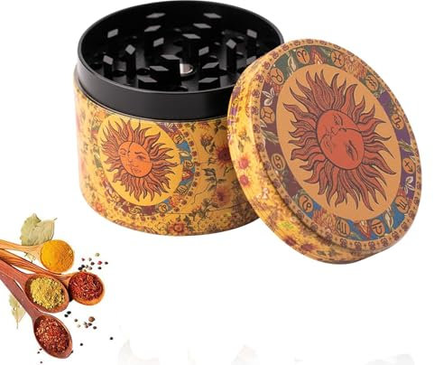 Molinillo Polen Grinder, Molinillo de Polen, Grinder Metalico, Molinillo para Hierbas Aromaticas, Grinder Polen, Molinillo de Hierbas Manual, Molinillo para Especias, Polen, Vainilla, 50 x 38 mm