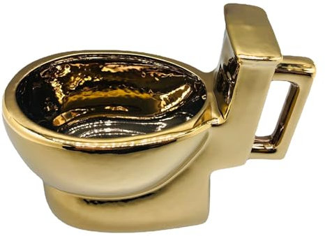 ZGFHLI Tazza da caffè da Toilette, Tazza Tazza di Cacca in Ceramica Tazza da caffè novità Bevande con Regalo Nascosto in Gag per Scherzo Pesce D'aprile d'oro,d'oro