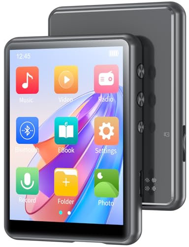 MECHEN Bluetooth 5.3 MP3 Player mit Touchscreen, 64GB MP3-Player mit Lautsprecher, HiFi-Ton, FM-Radio, Musik, Video, E-Book, Sprachrekorder