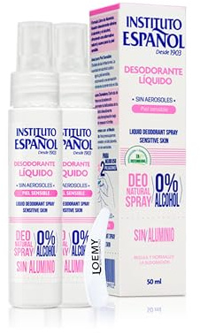 Instituto Español Hipersudoración, Desodorante Sensible Activo, Antitranspirante en spray, Antisudor axilas, Eficaz Contra la Sudoración y los Olores, Sin Aluminio, Set 2 x 50ml