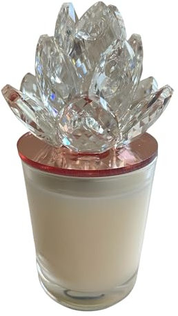 Candela Profumata in Vetro con Coperchio in Cristallo a Forma di Tulipano, Decorazione Casa