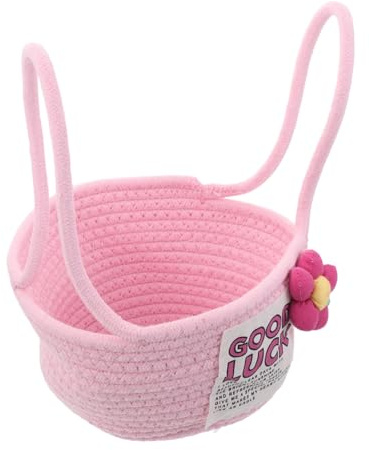 WEKAMOS Baumwollseil Geflochtener Aufbewahrungskorb Mit Griff Leerer Babyparty-geschenkkorb Babyspielzeug-decken-organizer-box Für Kinderzimmer Und Veranstaltungen