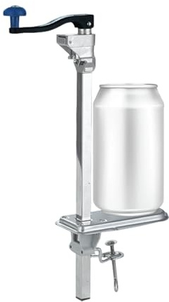 Abrelatas profesional de alta resistencia, manual de acero inoxidable para latas altas, base de acero duradera para uso industrial. plata 75cm/29.5in